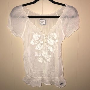 GH White Short Sleeve Blouse
